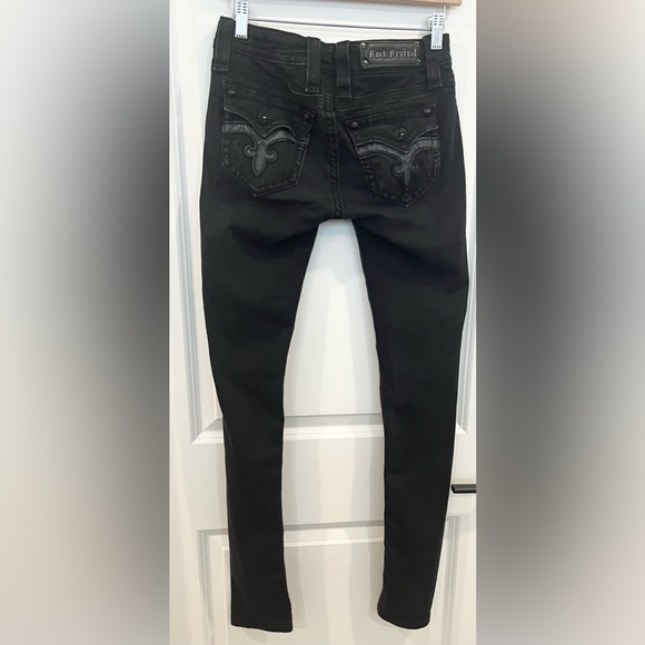 Rock Revival Marisa Black Denim Skinny Jeans Womens Low-Rise Casual Size 26x32 - Picture 4 of 11